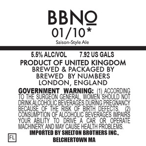 Brew By Numbers 01/10* May 2015