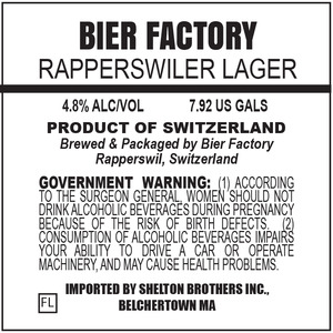 Bier Factory Rappirswiler Lager