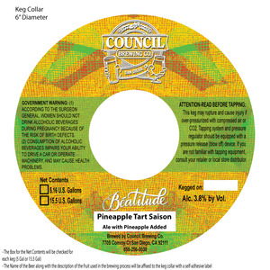 Council Brewing Co. Beatitude Pineapple Tart Saison