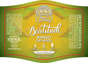 Council Brewing Co. Beatitude Mango Tart Saison May 2015
