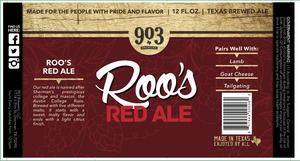 903 Brewers Roo's Red Ale May 2015