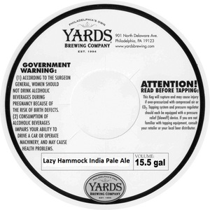 Yards Brewing Company Lazy Hammock India Pale Ale