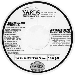 Yards Brewing Company The One And Only India Pale Ale