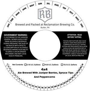 Reclamation Brewing Company 4x4