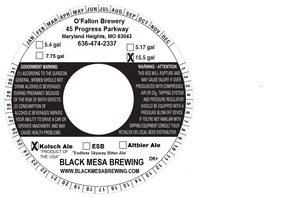 Black Mesa Brewing Kolsch May 2015