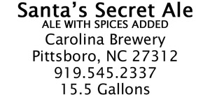 Carolina Brewery Santa's Secret May 2015