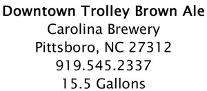Carolina Brewery Downtown Trolley