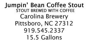Carolina Brewery Jumpin' Bean May 2015