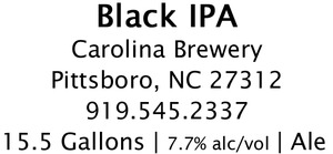 Carolina Brewery Black IPA May 2015
