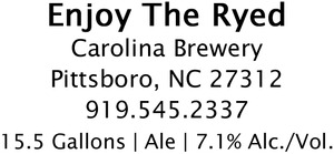 Carolina Brewery Enjoy The Ryed May 2015