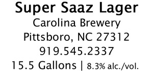 Carolina Brewery Super Saaz May 2015