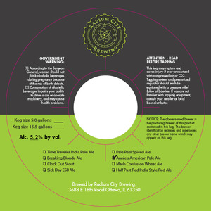 Radium City Brewing Annie's Pale Ale May 2015