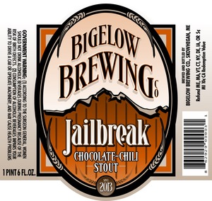 Bigelow Brewing Company Jailbreak Chocolate Chili Stout