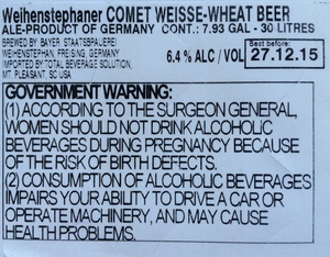 Weihenstephaner Comet Weisse May 2015