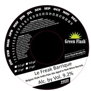 Green Flash Brewing Company Le Freak Barrique May 2015