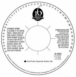 16 Mile Brewing Company, Inc. Soul Cake Imperial Amber Ale May 2015