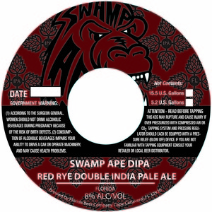 Swamp Ape Dipa Red Rye Double India Pale Ale May 2015