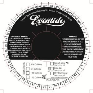 Eventide Brewing Grove Hefeweizen May 2015
