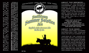 The Blind Bat Brewery LLC Smithtown Summer Solstice Ale May 2015
