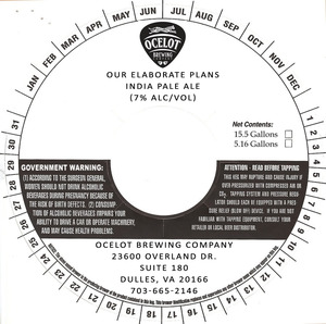 Our Elaborate Plans India Pale Ale May 2015