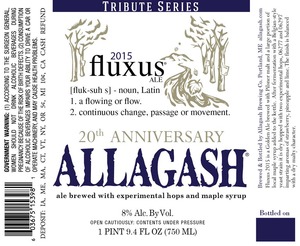 Allagash Brewing Company Fluxus May 2015
