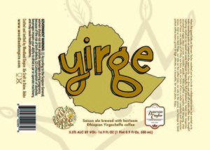 Yirge Saison Ale Brewed With Coffee