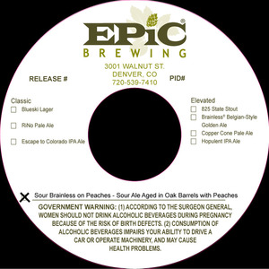 Epic Brewing Sour Brainless On Peaches