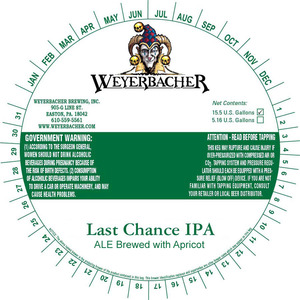 Weyerbacher Last Chance IPA Ale Brewed With Apricot