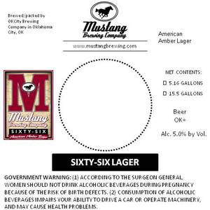 Mustang Brewing Company Sixty-six Lager