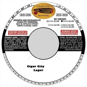 Cigar City Lager May 2015