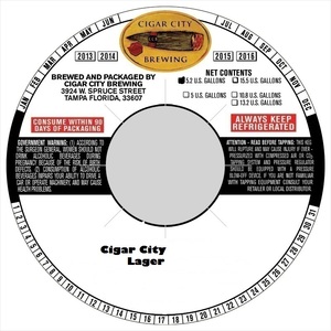 Cigar City Lager May 2015