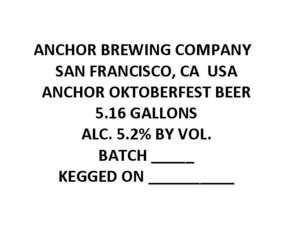 Anchor Brewing Company Anchor Oktoberfest Beer May 2015