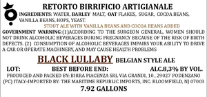 Retorto Birrificio Artigianale Black Lullaby June 2015