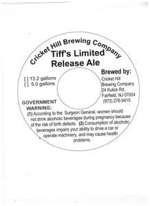 Cricket Hill Tiff's Limited Release Ale