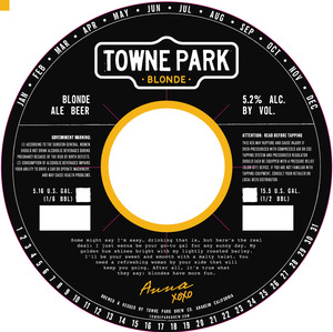 Towne Park Brew Co. Blonde May 2015