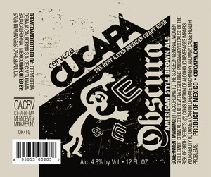 Cerveza Cucapa Obscura May 2015