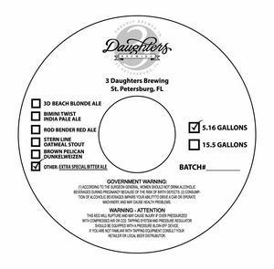 3 Daughters Brewing Extra Special Bitter Ale June 2015