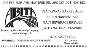 Abita Blackstrap Barrel Aged Pecan Harvest Ale May 2015