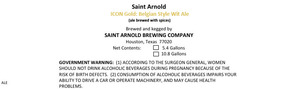 Saint Arnold Brewing Company Icon Gold Belgian Style Wit