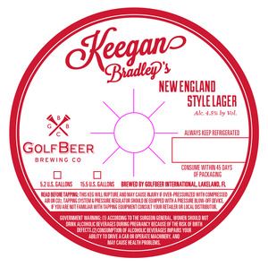 Keegan Bradley's New England Style Lager May 2015