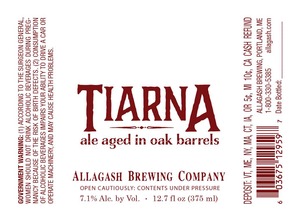 Allagash Brewing Company Tiarna May 2015