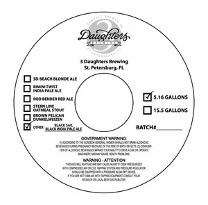 3 Daughters Brewing Black Sail Black India Pale Ale June 2015