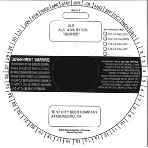 Tent City Beer Company Blonde