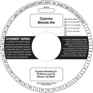 Cypress Blonde Ale 