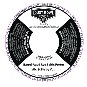 Barrel-aged Rye Baltic Porter June 2015