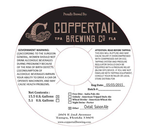 Coppertail Brewing Co Oxtail Saison