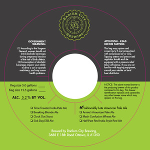 Radium City Brewing Fashionably Late June 2015