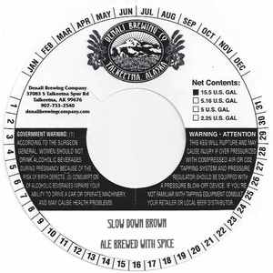 Denali Brewing Company Slow Down Brown Ale Brewed With Spice June 2015