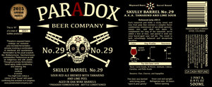 Paradox Beer Company Skully Barrel No. 29 June 2015