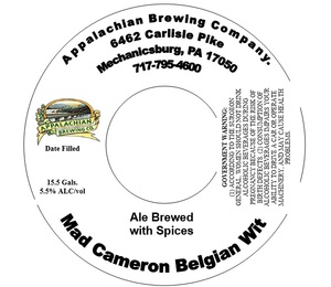 Appalachian Brewing Co. Mad Cameron Belgian Wit July 2015